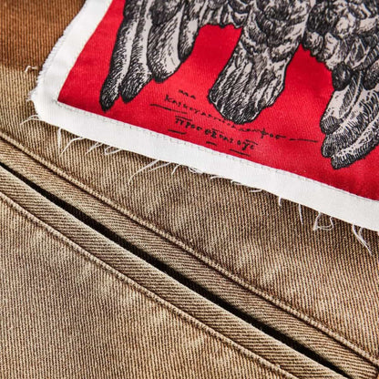 Punk Retro Collage Print Distressed Heavy Jacket - 2539