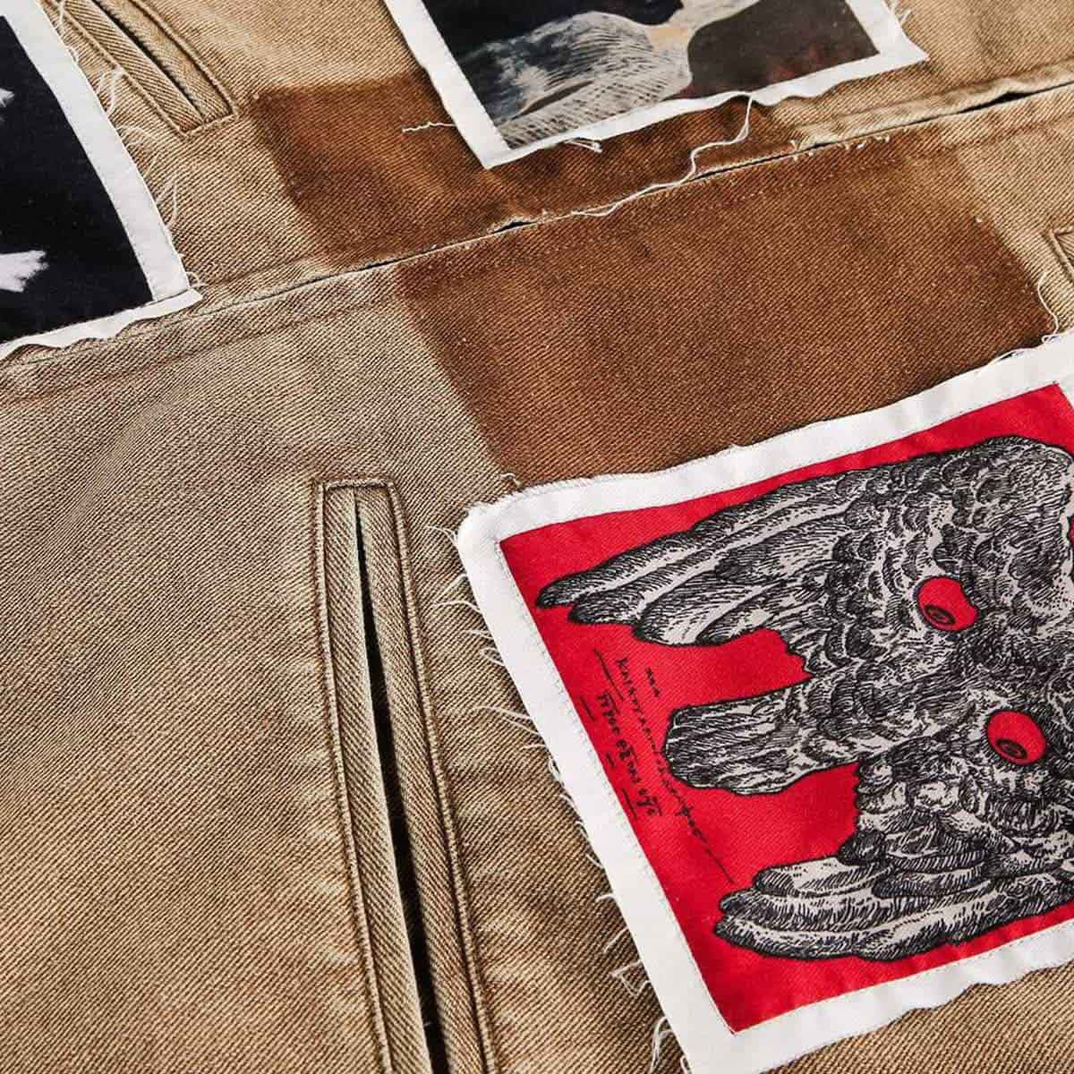 Punk Retro Collage Print Distressed Heavy Jacket - 2539