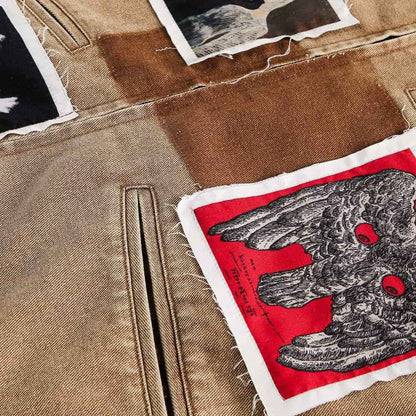 Punk Retro Collage Print Distressed Heavy Jacket - 2539