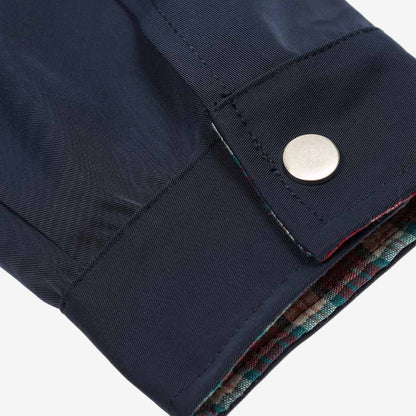 Faux Two-Piece Plaid Layered Workwear Jacket