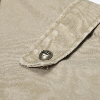 Retro Washed Fleece-lined Hooded Work Jacket