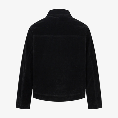 Retro Unique Metal Button Suede Lapel Bomber Jacket