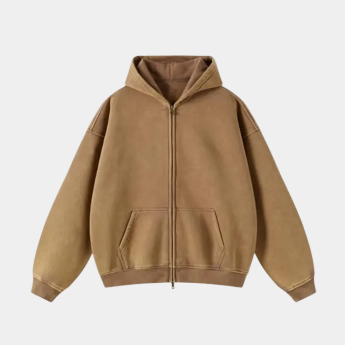 Heavyweight Zipped Hoodie - Black