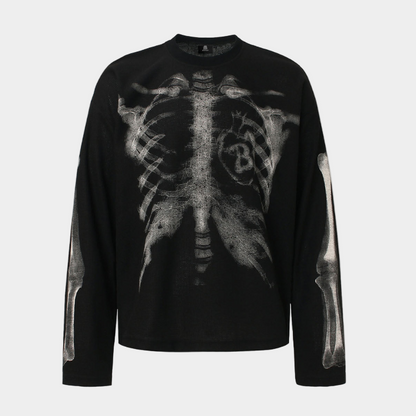 Skeleton Waffle Sweatshirt - Apricot