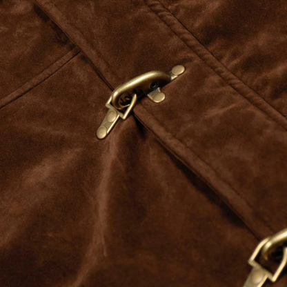 Streetwear Metal Clip Faux Fur Hooded Suede Bomber Jacket