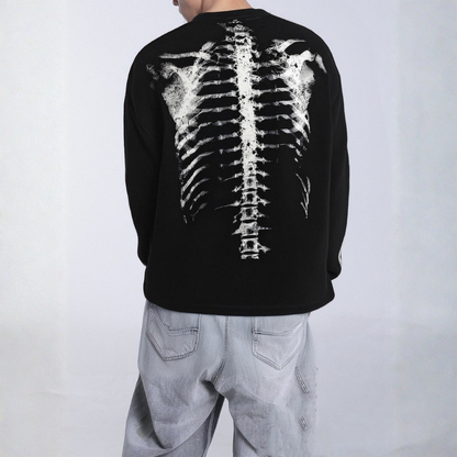 Skeleton Waffle Sweatshirt - Apricot