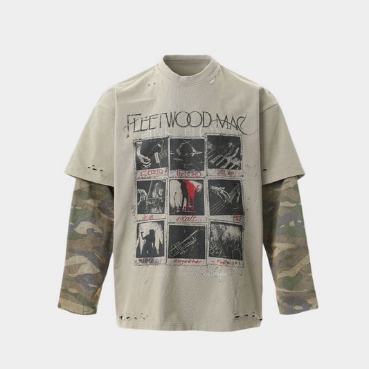 Camouflage Two-Piece Tee - Gray