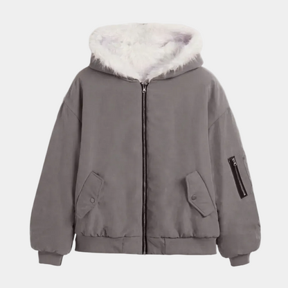 Oversized Reversible Fur Hooded Jacket