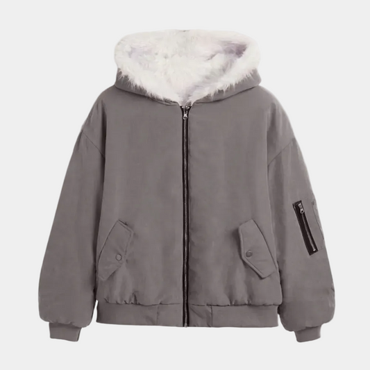 Oversized Reversible Fur Hooded Jacket