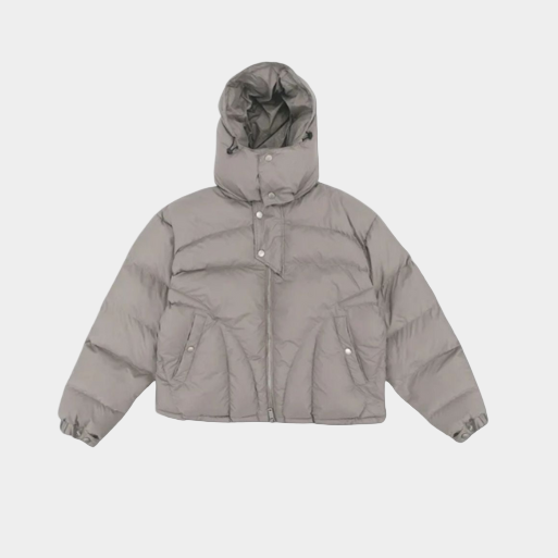 'Y2K' Puffer Jacket Button-Up - Black