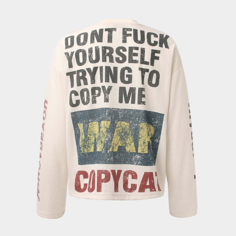 Knit Graphic Crewneck Sweatshirt - Apricot