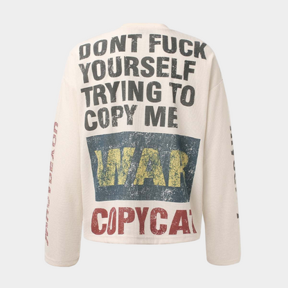 Knit Graphic Crewneck Sweatshirt - Apricot