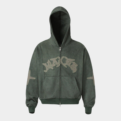 Zip Hoodie Y2K - Dark Green