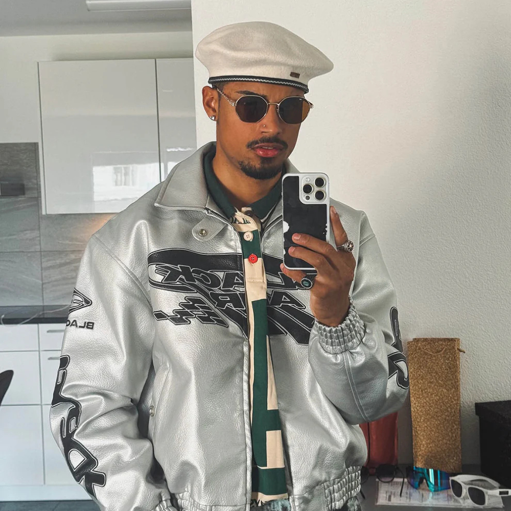 Faux Leather Vintage Street Black Air Jacket