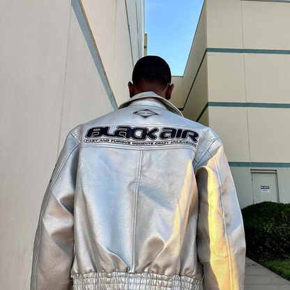 Faux Leather Vintage Street Black Air Jacket