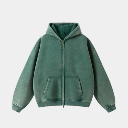 Heavyweight Zipped Hoodie - Black