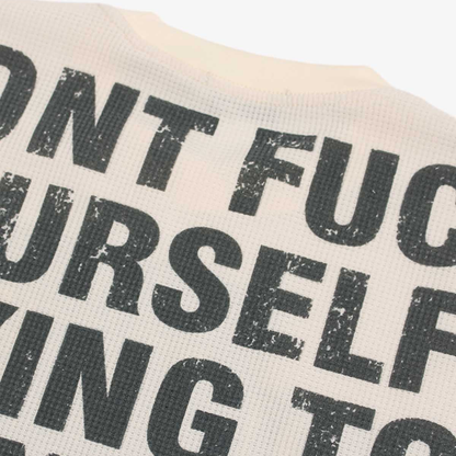 Knit Graphic Crewneck Sweatshirt - Apricot