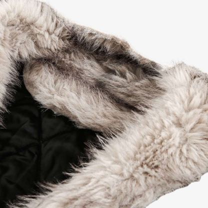 Denim Fur Hooded Jacket - Deep Blue