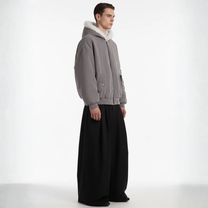 Oversized Reversible Fur Hooded Jacket