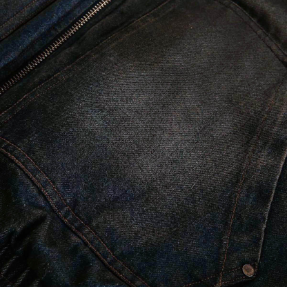 Denim Fur Hooded Jacket - Deep Blue