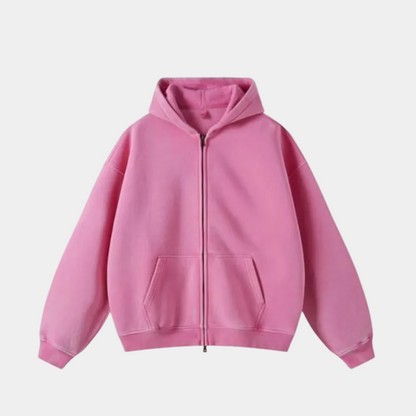 Heavyweight Zipped Hoodie - Black