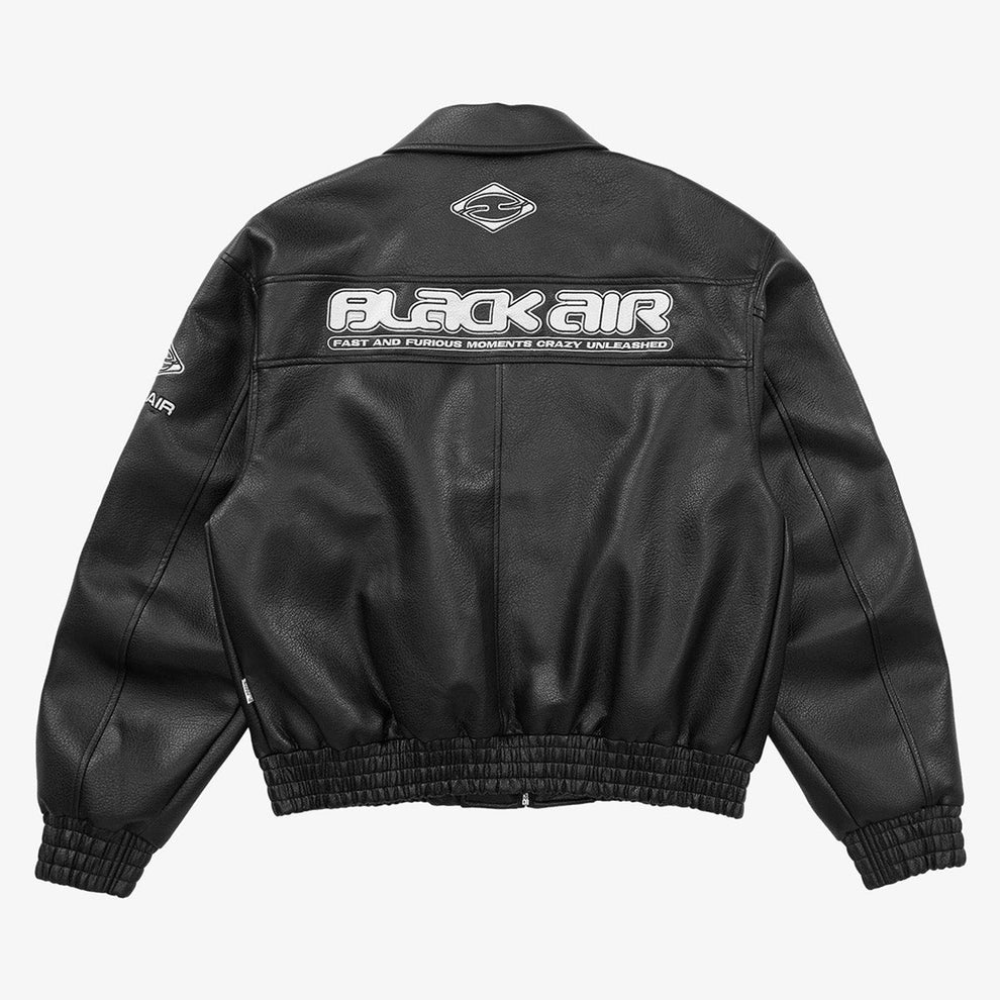 Faux Leather Vintage Street Black Air Jacket
