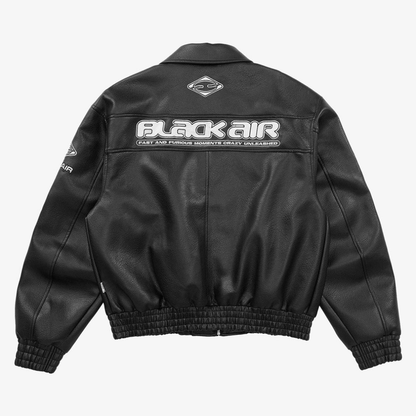 Faux Leather Vintage Street Black Air Jacket