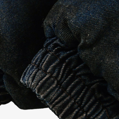 Denim Fur Hooded Jacket - Deep Blue