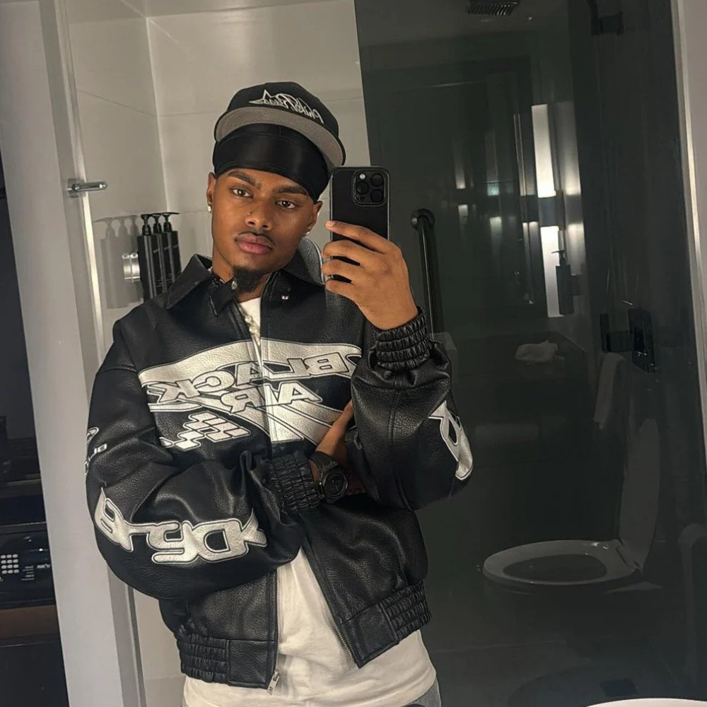 Faux Leather Vintage Street Black Air Jacket