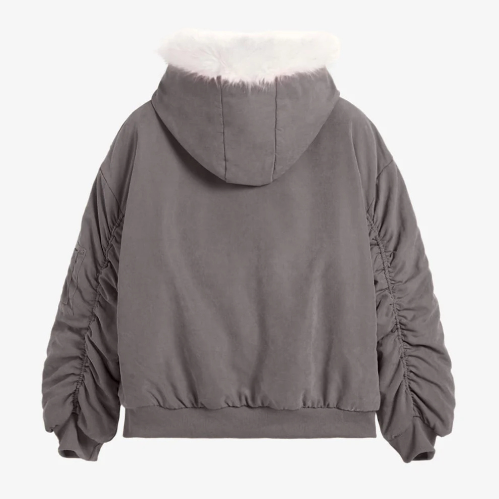 Oversized Reversible Fur Hooded Jacket