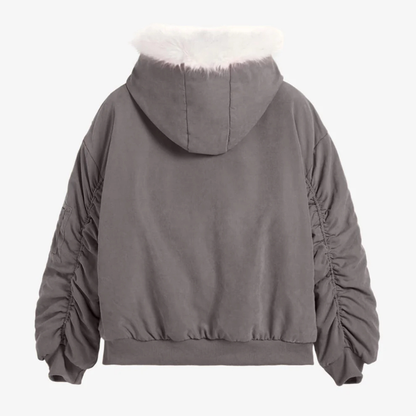 Oversized Reversible Fur Hooded Jacket