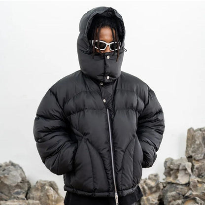 'Y2K' Puffer Jacket Button-Up - Black